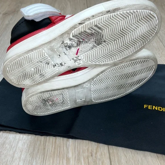 Fendi High-Top Calfskin Sneakers